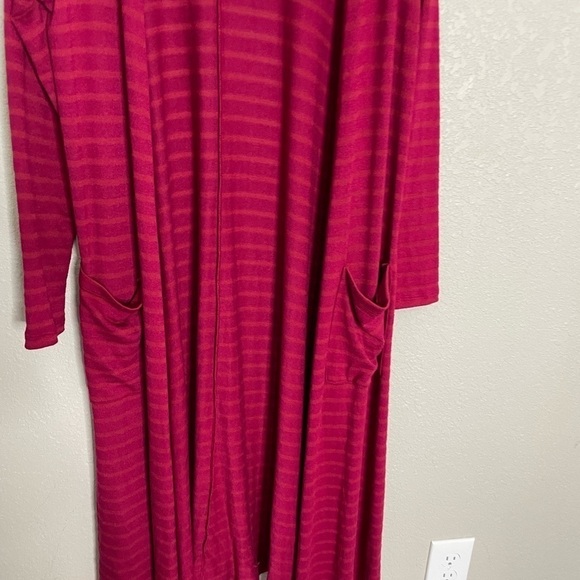 Lularoe Red Stripe Duster Cardigan Small - Picture 2 of 6